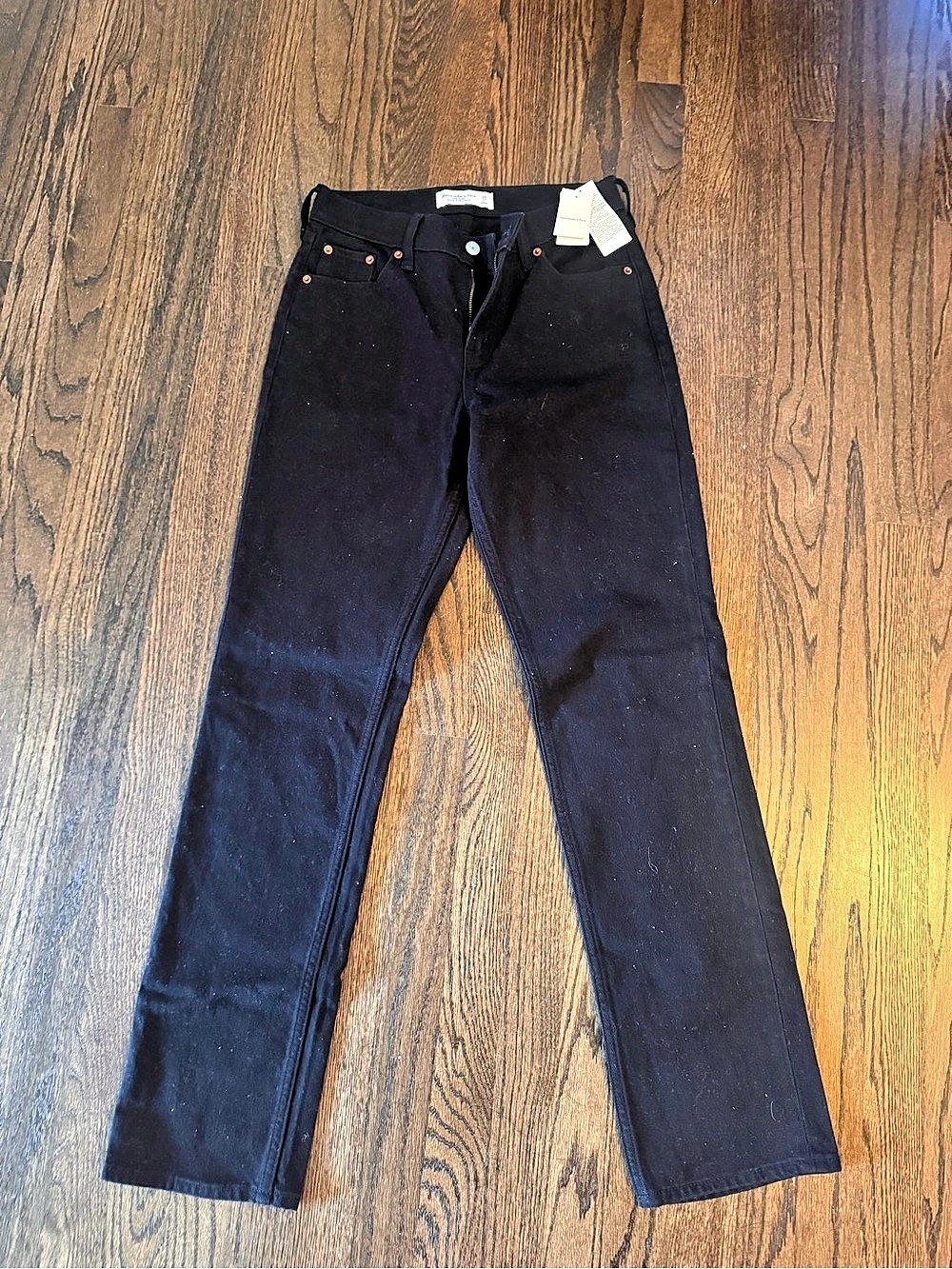 Abercrombie & Fitch Mid Rise 90s Straight Jeans Black Jeans Waist 25 Long